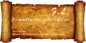 Frankfurter Lóránt névjegykártya