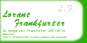 lorant frankfurter business card